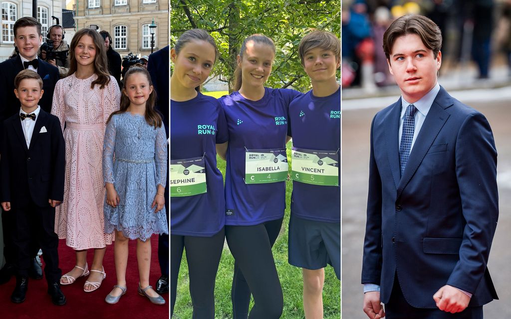 Prince Christian, Princess Isabella, Princess Josephine and Prince Vincent in 2019 and 2024