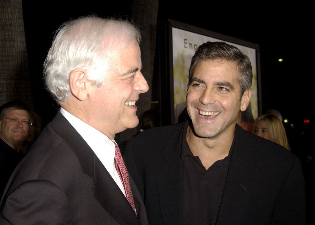 George Clooney and his father Nick Clooney during "Intolerable Cruelty" Premiere - Red Carpet at Academy Theater in Los Angeles, California, United States. (Photo by J. Vespa/WireImage)