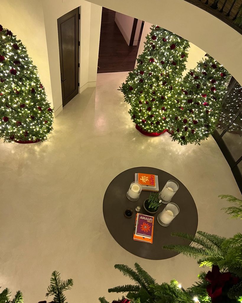 Christmas trees at kourtney kardashian's house