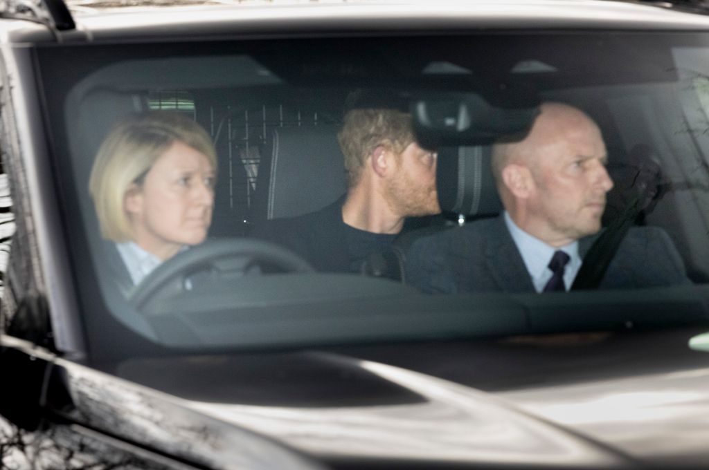 Prince Harry is seen arriving at Clarence House in central London.