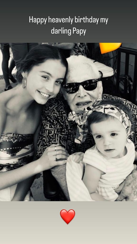 Carys Douglas posts a throwback family photo for her grandfather Kirk Douglas' birthday, shared on Instagram