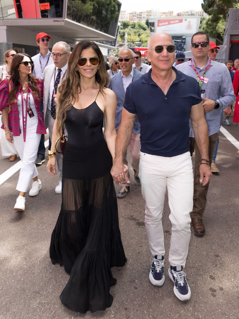 Lauren SÃ¡nchez and Jeff Bezos attends the F1 Grand Prix Of Monaco on May 25, 2025 in Monte-Carlo, Monaco