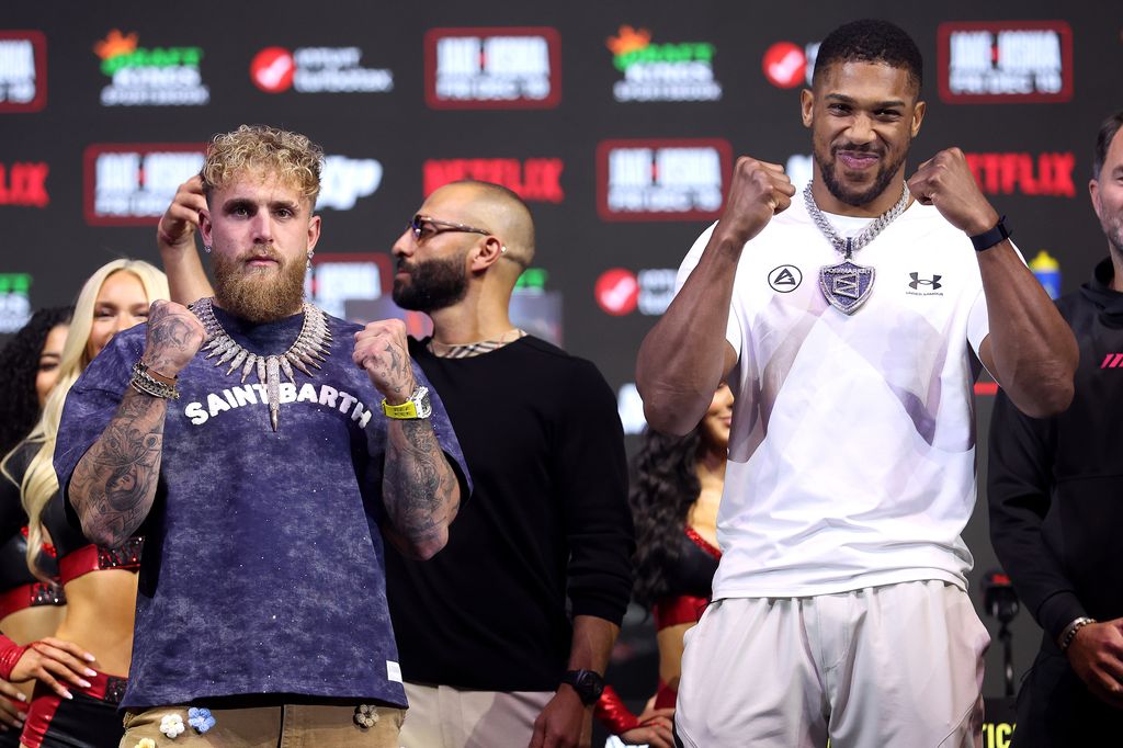 Jake Paul and Anthony Joshua face off pre-fight