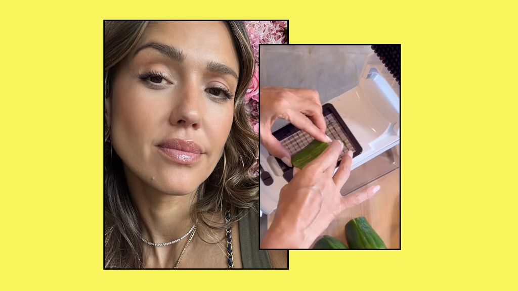 Jessica Alba and her veg chopper