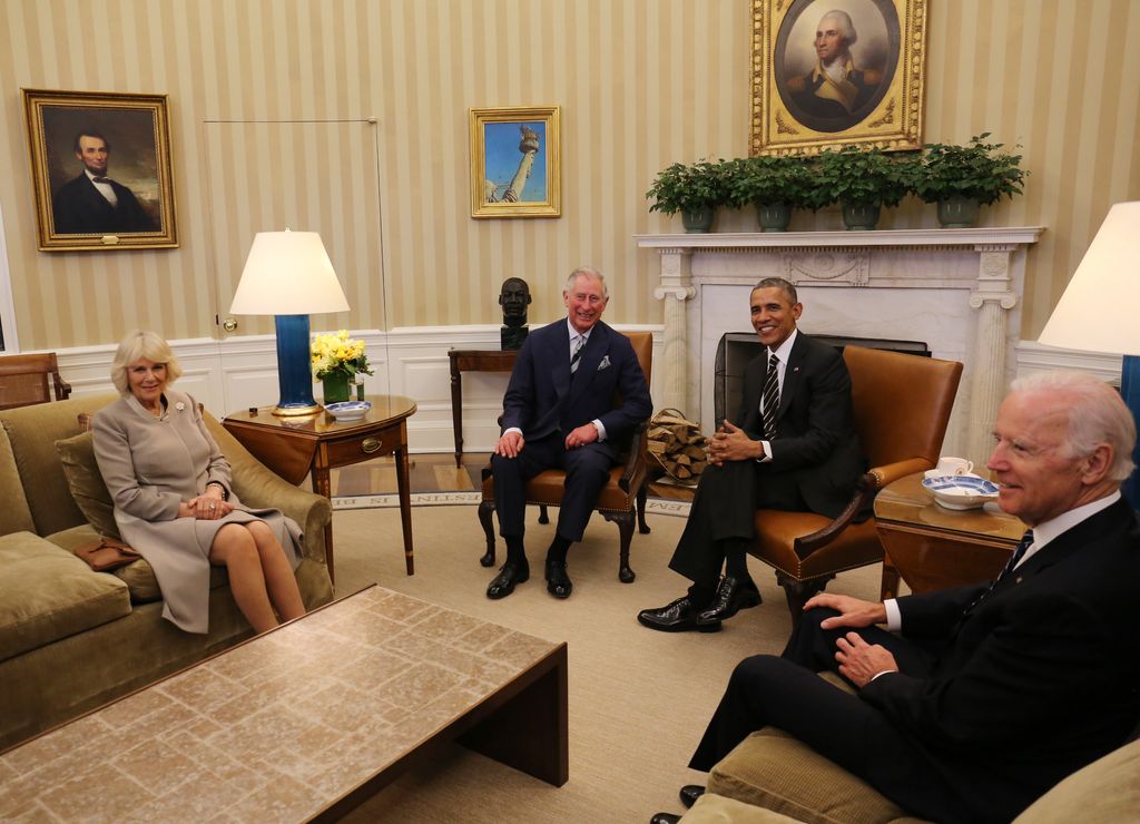 The King and Queen with then-President Obama and Vice President Biden in 2015