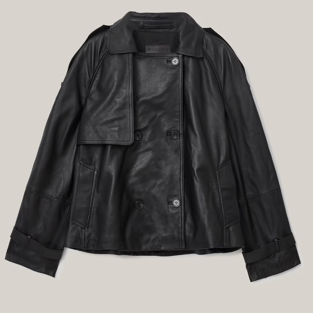 All Saints leather trench