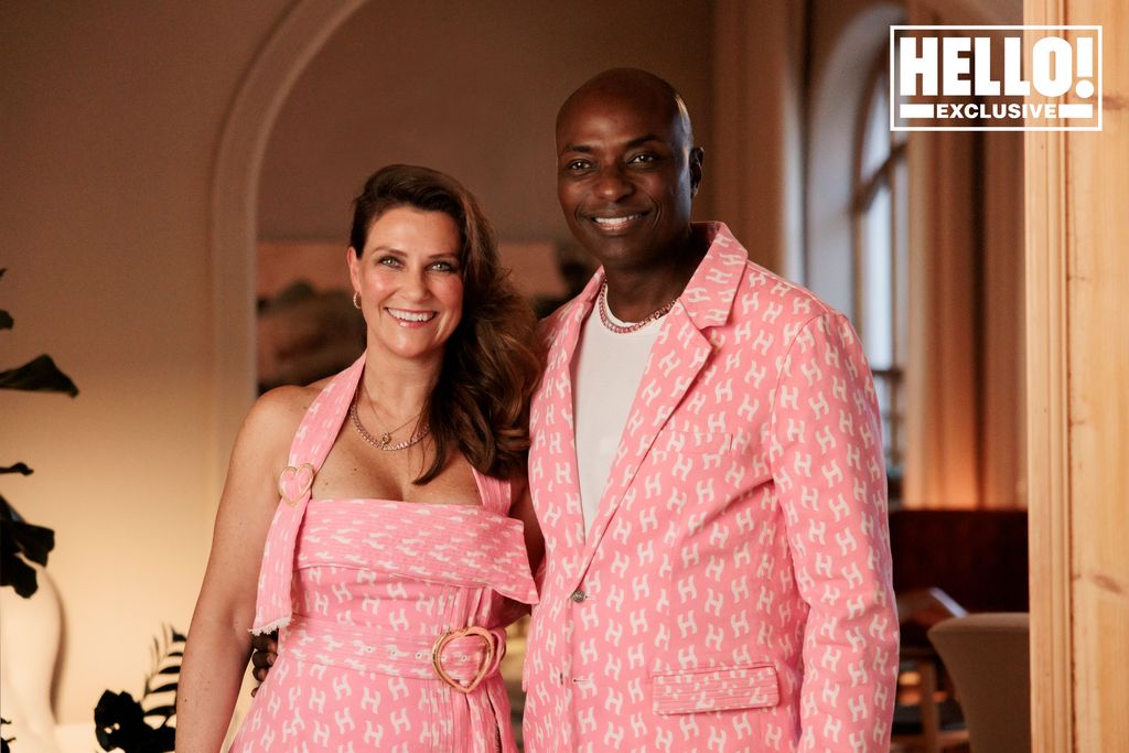 Märtha Louise exuded bridal radiance in a coordinating pink look alongside her husband-to-be Durek Verrett