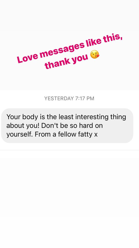Rebel Wilson reacts to a message from a fan about her weight gain