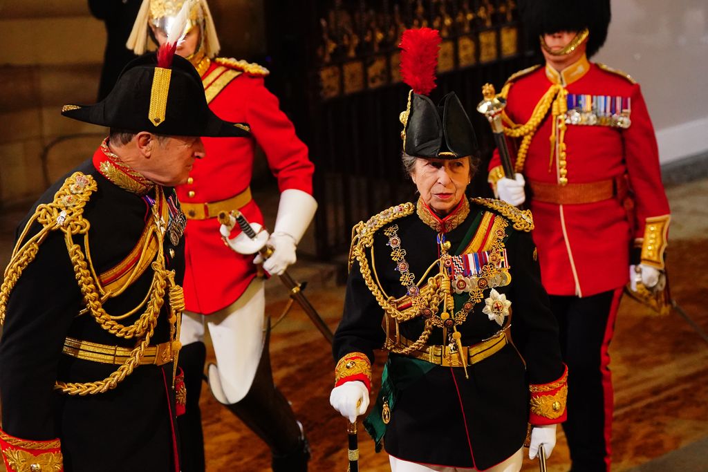 The Princess Royal donned her military uniform at the State Opening of Parliament in the House of Lords