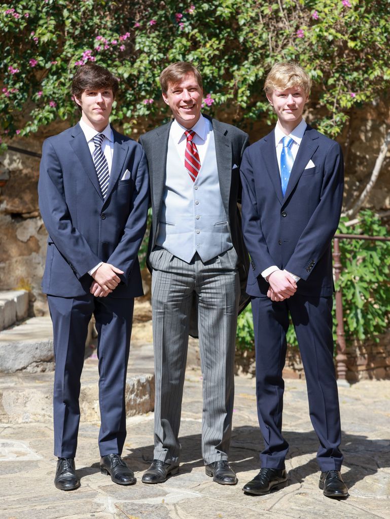 Prince Gabriel standing with Prince Louis of Luxembourg and Prince Noah