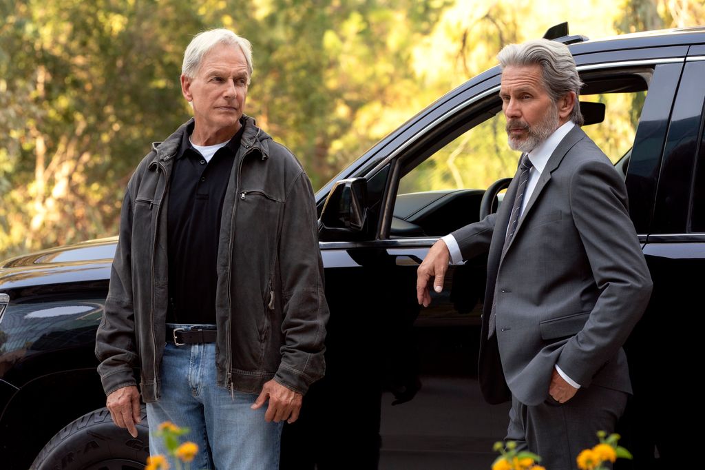 Mark Harmon as NCIS Special Agent Leroy Jethro Gibbs, Gary Cole as FBI Special Agent Alden Parker on NCIS in 2021