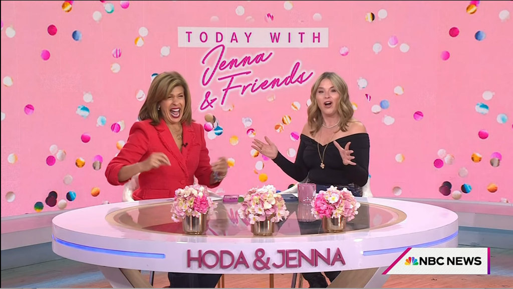 Still from the November 14 installment of 4th Hour with Hoda & Jenna in which hosts Hoda Kotb and Jenna Bush Hager announced it would be changing to Today with Jenna & Friends after the former's upcoming departure