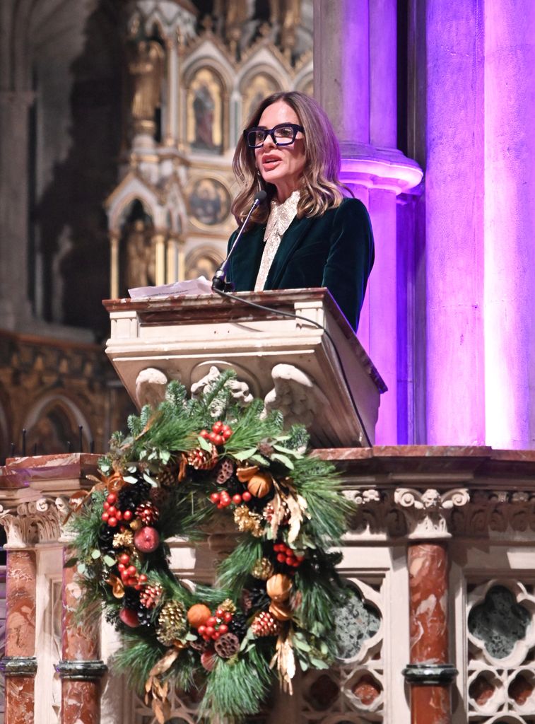 Trinny Woodall also attended dressed in a teal velvet suit 