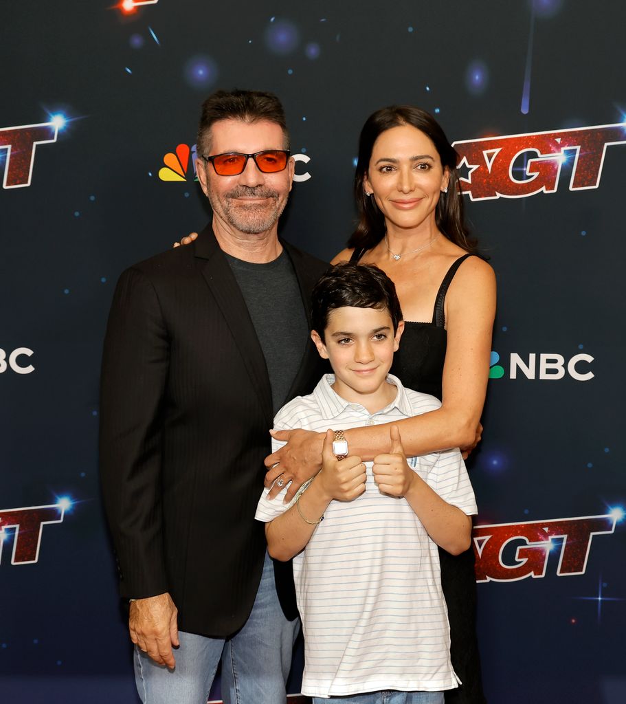 Simon Cowell and Lauren Silverman attend the Red Carpet for America's Got Talent Season 18 Finale with son Eric