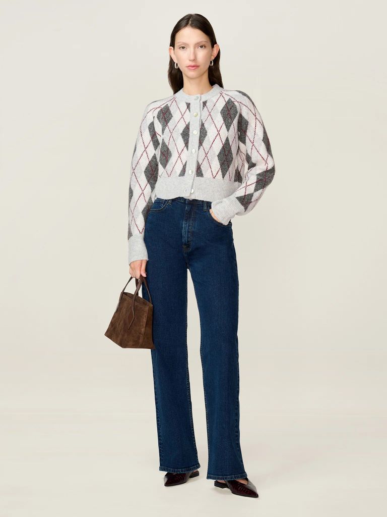 August Argyle Cardigan in Grey
