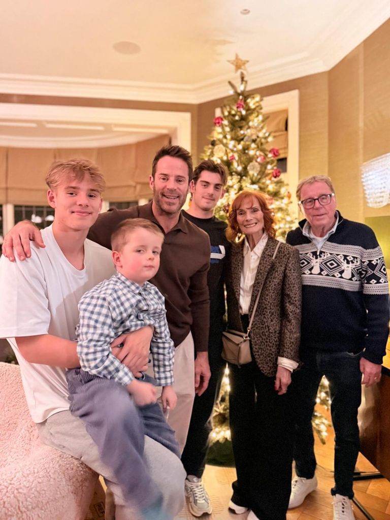 Jamie Redknapp with his three sons and parents Sandra and Harry Redknapp