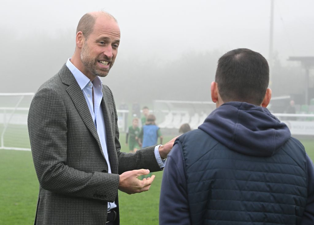 Prince William spoke with players from the youth and adult teams during his visit to Mousehole AFC
