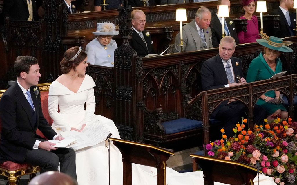 The Duke and Duchess sat together at their daughter Princess Eugenie's wedding
