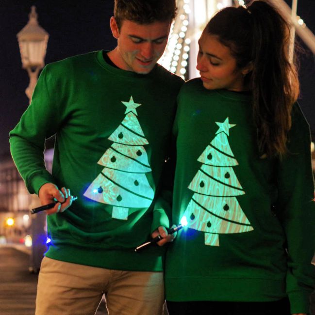 his and hers light up christmas jumpers
