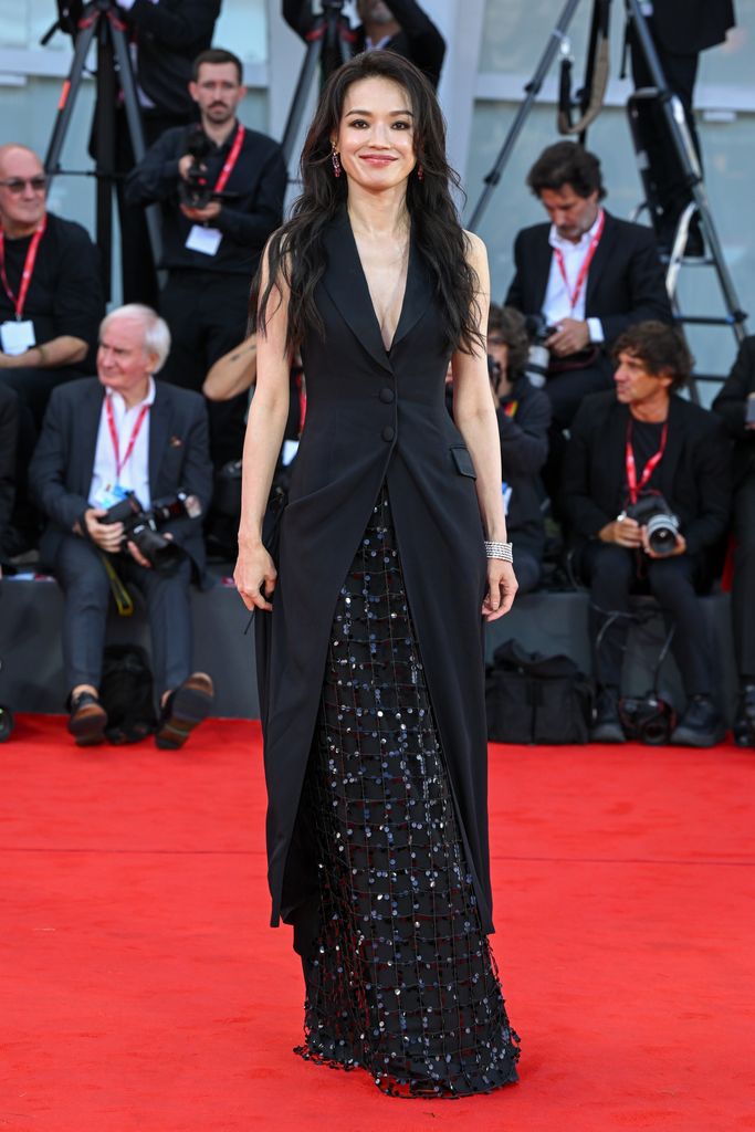VENICE, ITALY - AUGUST 30: Shu Qi attends the opening red carpet at the 80th Venice International Film Festival on August 30, 2023 in Venice, Italy. (Photo by Stephane Cardinale - Corbis/Corbis via Getty Images)