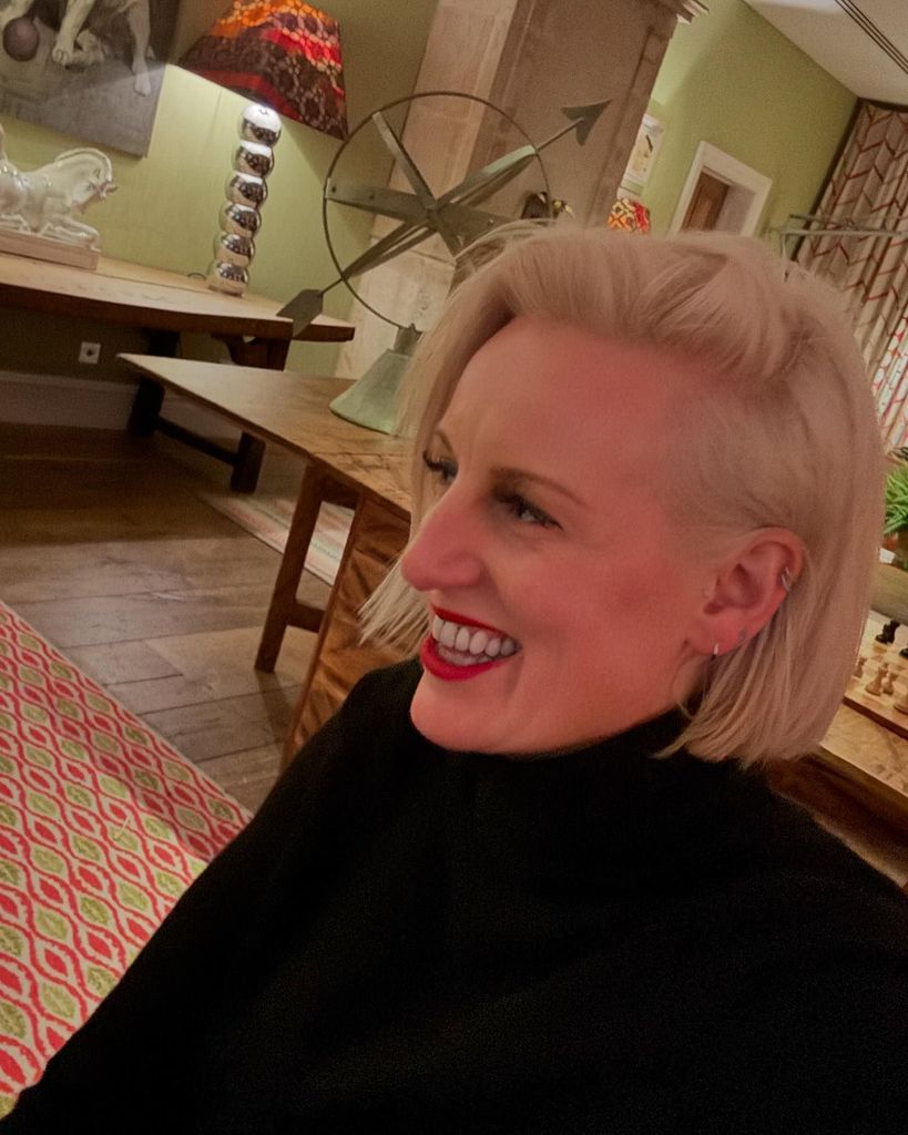 Steph McGovern smiling after blonde hair cut 