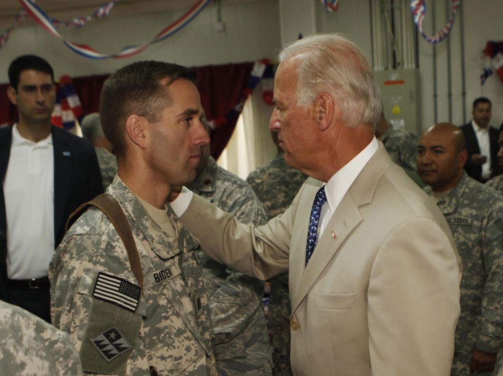 U.S. Vice President Joe Biden with his son Beau in 2009 in Iraq