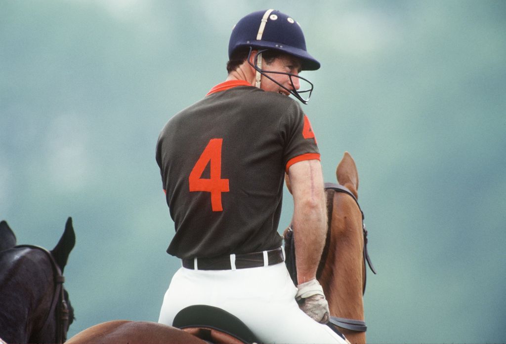 King Charles' scar was visible during a game of polo