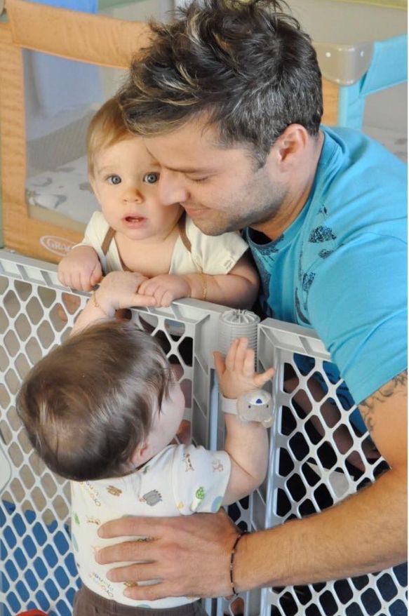Ricky Martin with baby twins