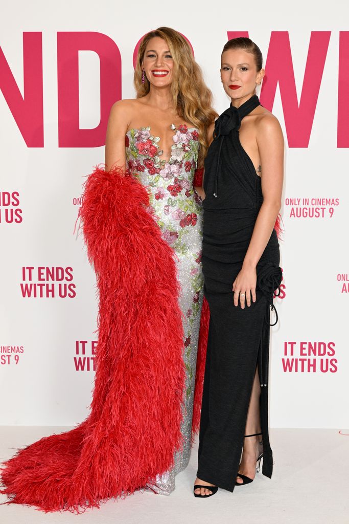 Blake Lively and Isabela Ferrer attend the "It Ends With Us" UK Gala Screening at Odeon Luxe Leicester Square on August 08, 2024 in London, England