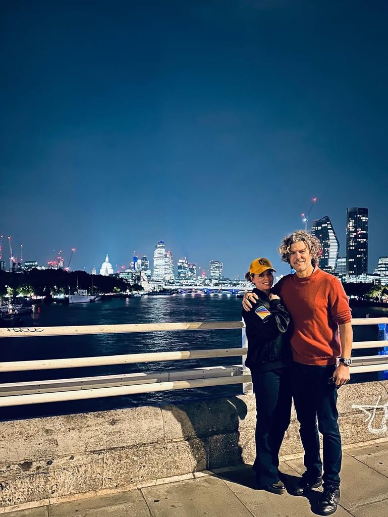 Shania Twain and Frédéric Thiébaud pose for a photo by the London skyline, shared on Instagram