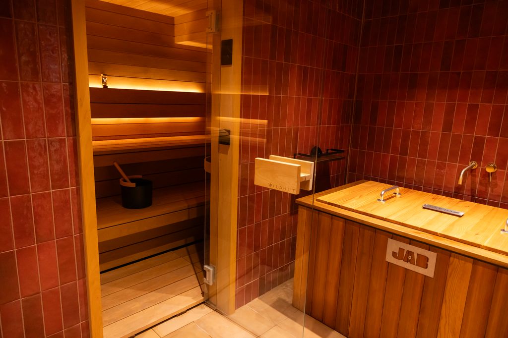 sauna and ice bath at a luxury gym