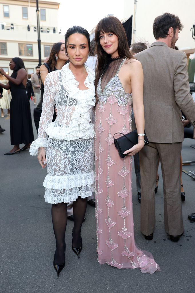 Demi Lovato and Dakota Johnson attends Vogue World: Hollywood 2025 at Paramount Studios on October 26, 2025 in Los Angeles, California. (Photo by Stefanie Keenan/Getty Images for Vogue)
