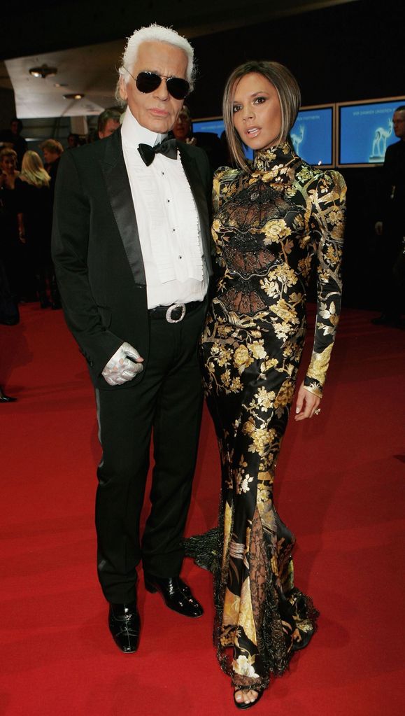 Karl Lagerfeld and Victoria Beckham at the 58th annual Bambi Awards 2006