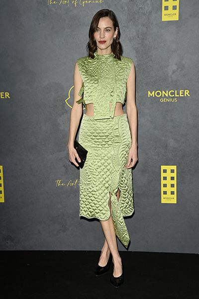 Alexa Chung LFW Green Moncler Genius Outfit