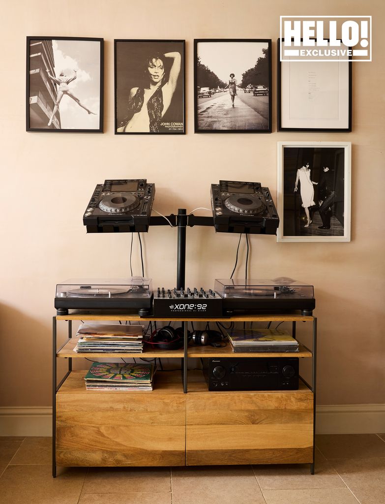 Designer Daisy Knatchbull's DJ decks at home in London