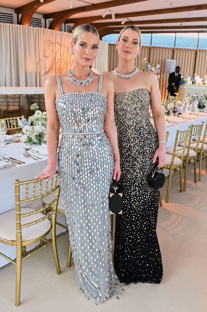 Lady Eliza Spencer and Lady Amelia Spencer attend as Tiffany & Co. celebrates Blue Book High Jewelry collections at the Harrods helideck on June 25, 2025 in London, England.
