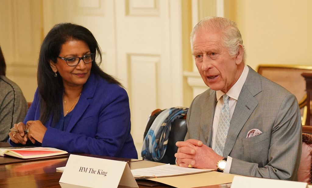 King Charles spoke to community faith leaders who have taken part in a Windsor Leadership Trust programme during an audience at Buckingham Palace on Tuesday