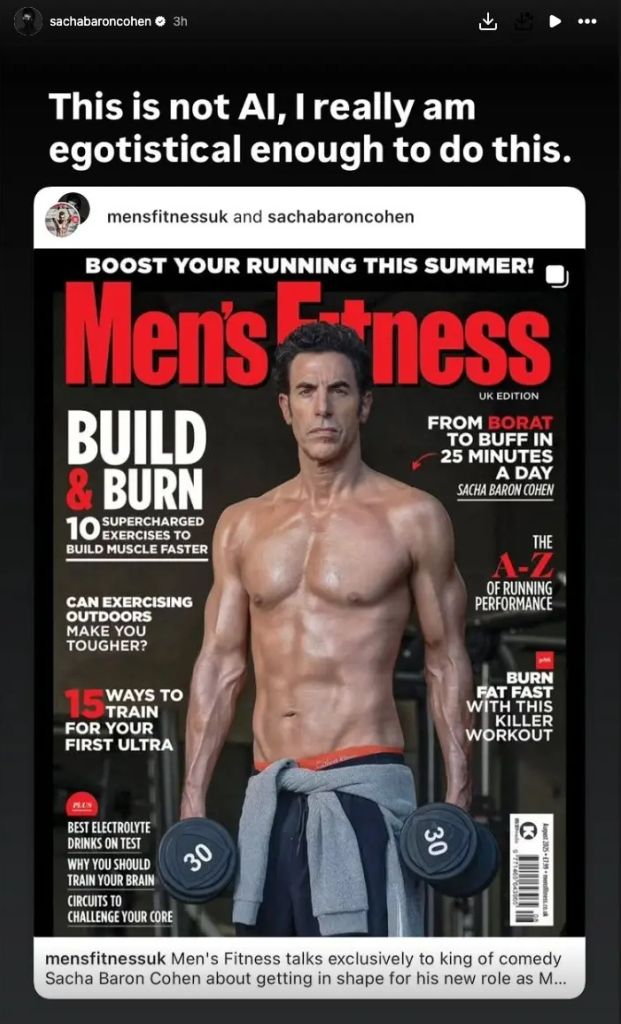 Sacha shares his incredible transformation on Instagram