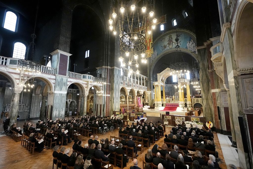 : A general view of the Requiem Mass service for the Duchess of Kent, at Westminster Cathedral on September 16, 2025 in London