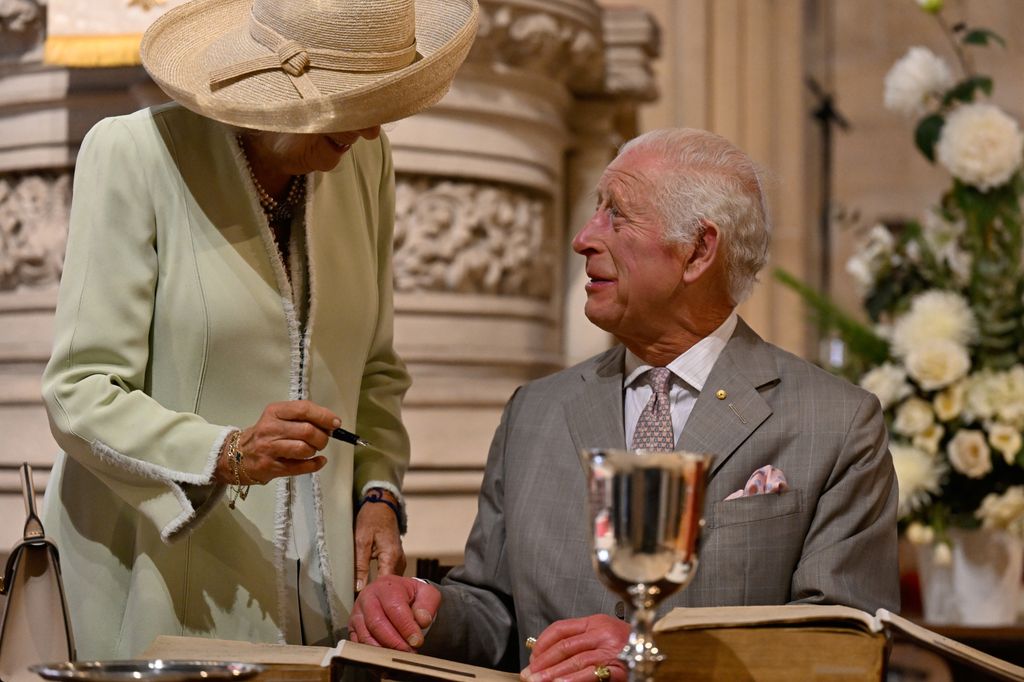 The King and Queen signed a historic bible at St Thomas's Anglican Church 