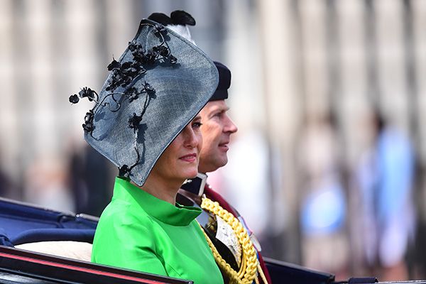 sophie wessex green dress trooping the colour prince edward