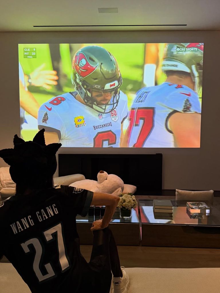 Vera enjoying Sunday night football with her family