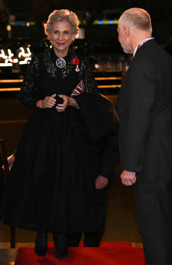 Duchess of Gloucester in a black dress