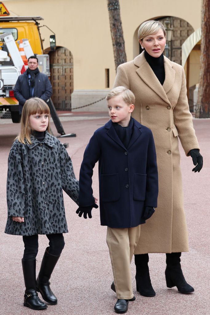 Princess Gabriella of Monaco, Prince Jacques of Monaco and Princess Charlene of Monaco attend the The Circus Parade 