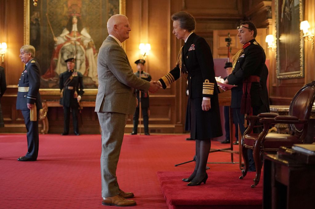 Golfer Sandy Lyle is made an Officer of the Order of the British Empire by the Princess Royal at The Palace of Holyroodhouse
