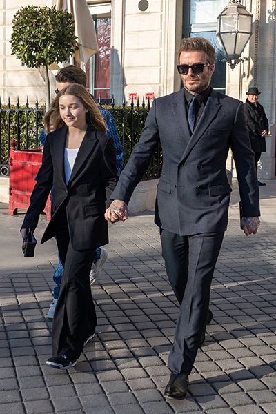 Victoria & David Beckham Coordinate In Black Outfits While Out