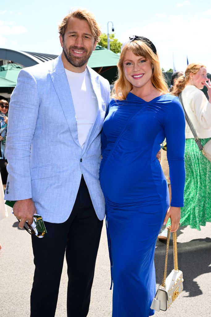 Chris Robshaw and Camilla Kerslake attend day four of the Wimbledon Tennis Championships at the All England Lawn Tennis and Croquet Club 