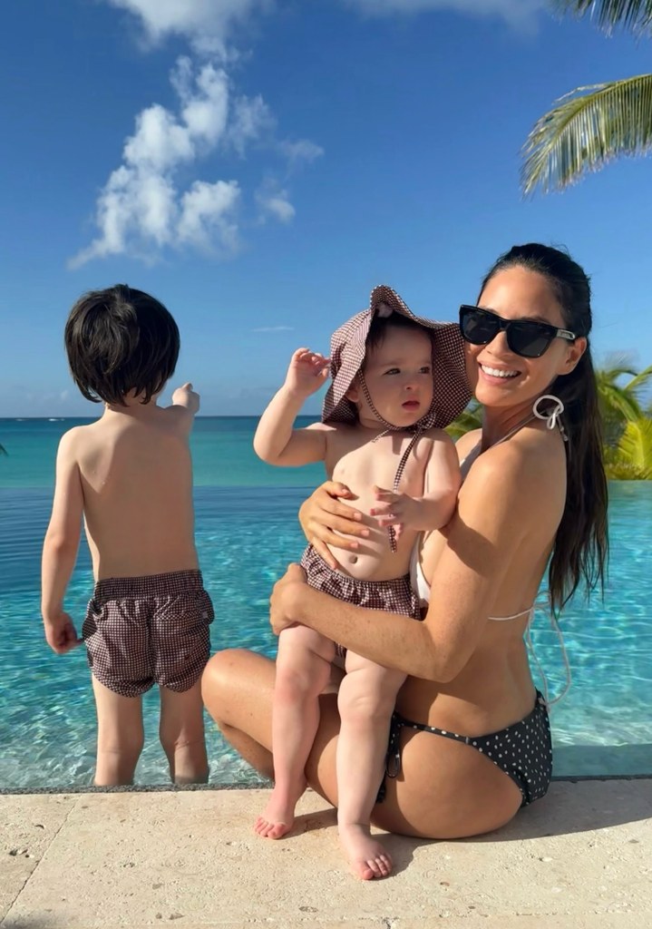 Olivia Munn stuns in a bikini with her two kids in photos shared on Instagram