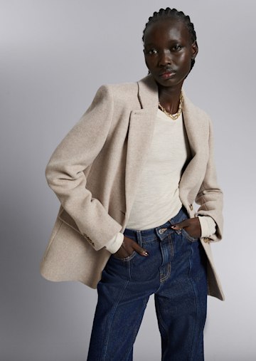 Other stories camel blazer top