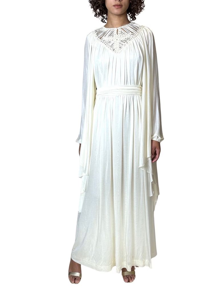 Peekaboo Hire 1970s vintage cream wedding dress